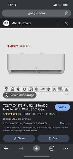 TCL AC dc inverter 1.5 ton with wifi 0