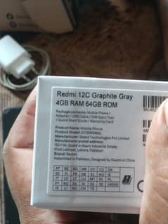 Redmi 12c 4gb ram 64 gb Helio g85 PUBG processor, with box and charger