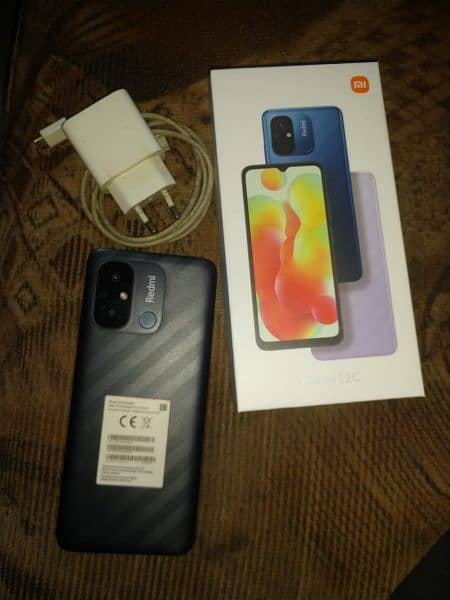 Redmi 12c 4gb ram 64 gb Helio g85 PUBG processor, with box and charger 2