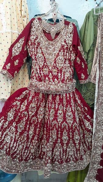 bridal dress lehnga for sale with jewelry 03075722941 3