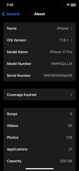 iPhone 11 Pro JV 256GB 10/10 8