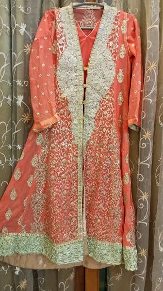 4 piece dress with maxi upper, inner, dupatta and shalwar 1