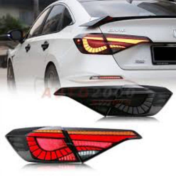 Honda Civic RS Snake Style Tail Lamps Smoke 2022-2023 2