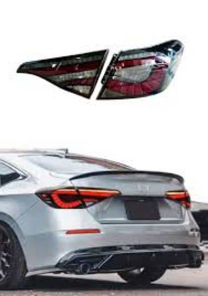 Honda Civic RS Snake Style Tail Lamps Smoke 2022-2023 3