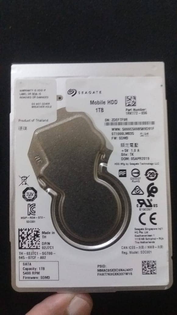 Seagate 1TB Laptop HDD (Whatsapp 0339 6233342) 0