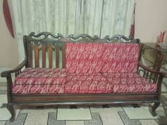 Pure wood sofa set with cushions