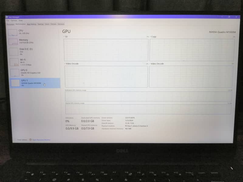 DELL PRECISION 5510 i7 6th Gen "NIVIDIA QUADRO" 8