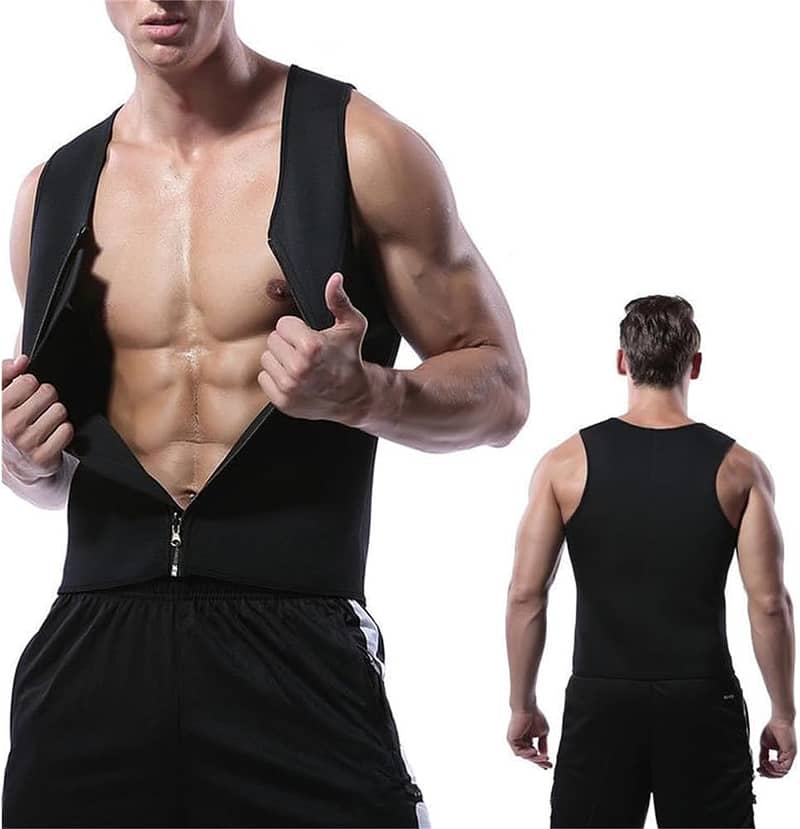 Men's Neoprene Sauna Sweat Vest Body Shaper Sport Slimming Compressio 4