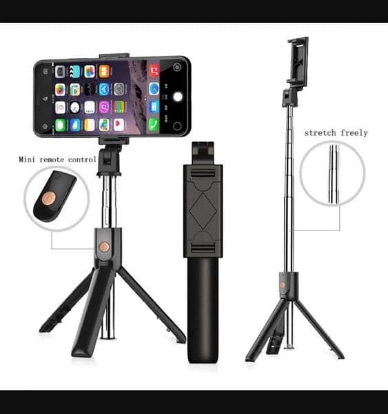 Selfie Stick with ELd light and mini tripod stand 0