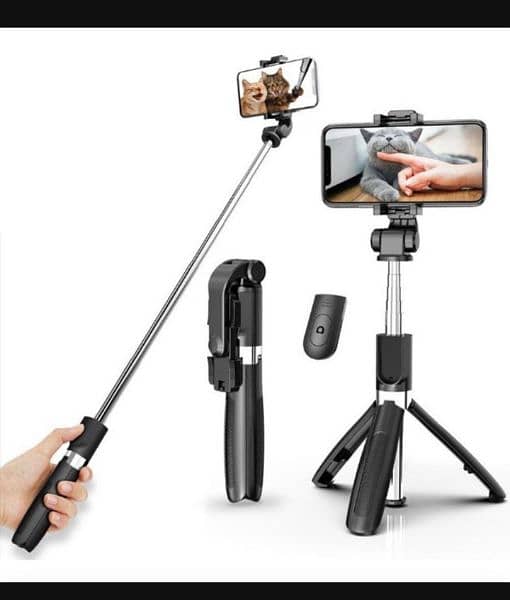 Selfie Stick with ELd light and mini tripod stand 1