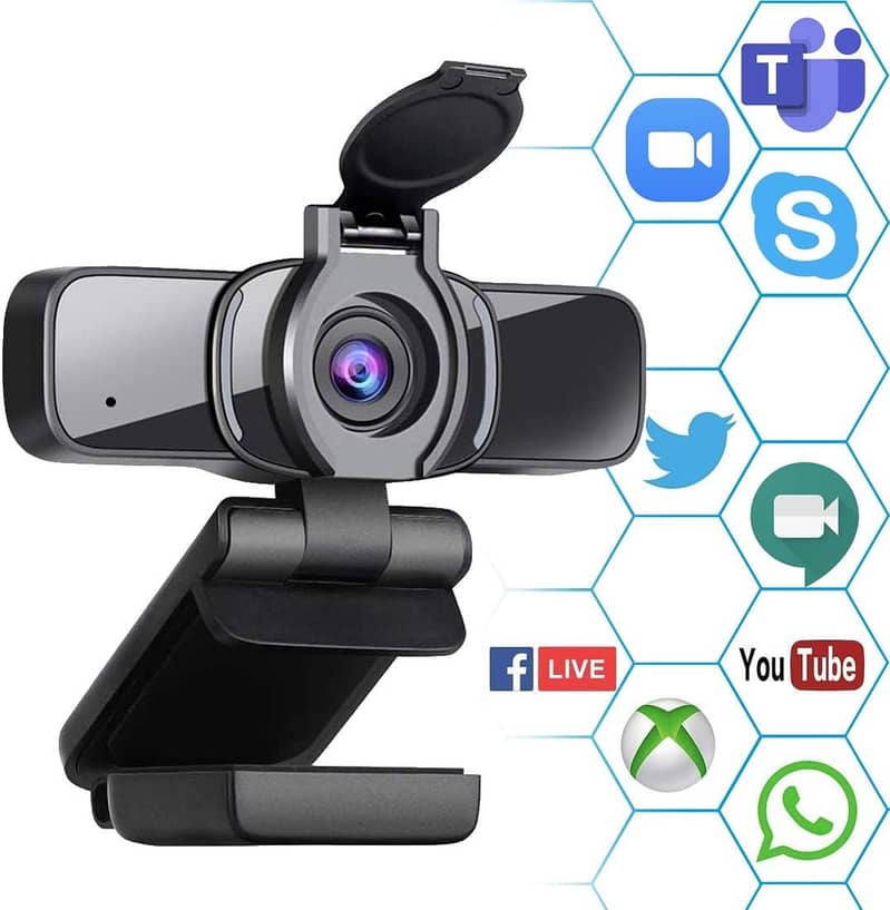 Aigoss Webcam with Microphone & Privacy Cover, 1080P Full HD Web Cam 6