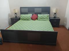 New bed with side tables for sale