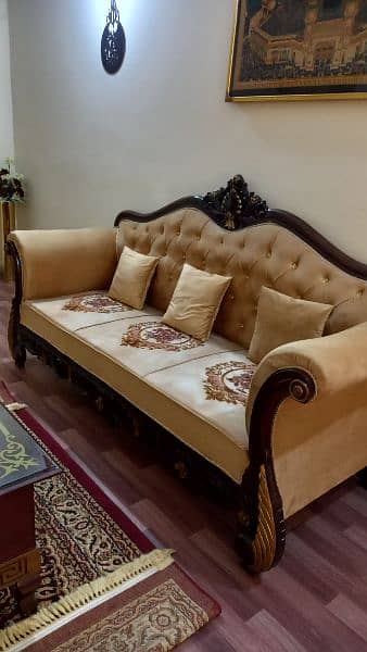 pure chinot wood 6 seater sofa set for sale 5