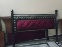 Iron Bed in 10/9 condition with soft Mehroon head rest with unique