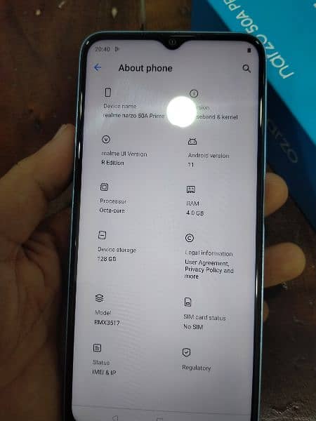 Realme narzo 50A prime compilte saman bilkul saf mobile hai 4 128 2