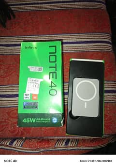 infinix note 40 with wireless charger Box charger 7month w urgent sale