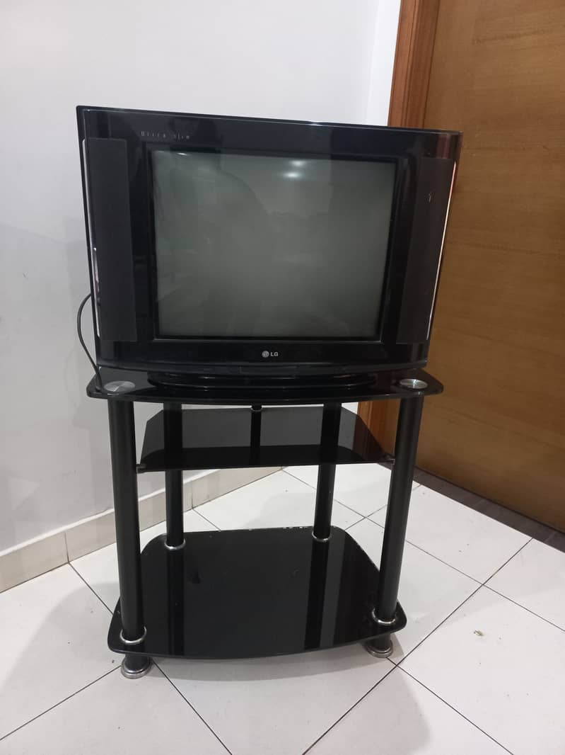 LG TV and tv trolley 0