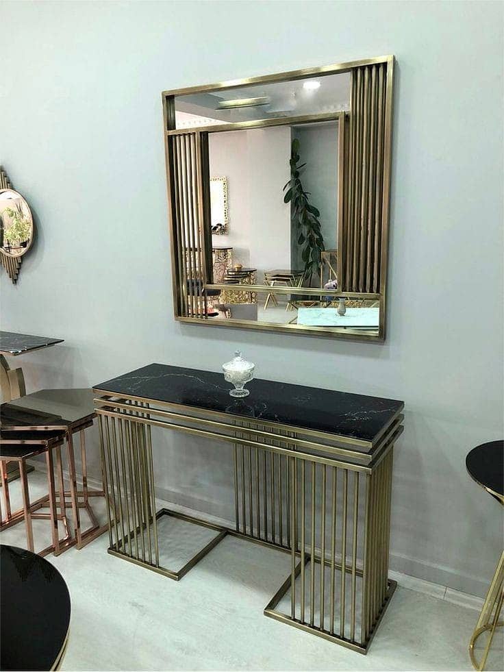 Dining table / Mirror table / marble table / 3 set table/console table 16