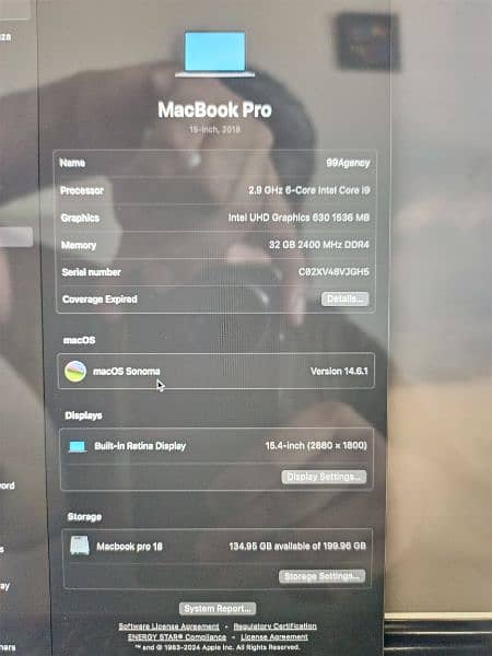 MacBook pro 2018 (core i9) ultra powered 3