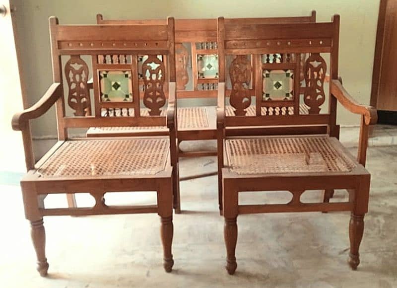 teak sofa set with canning 2