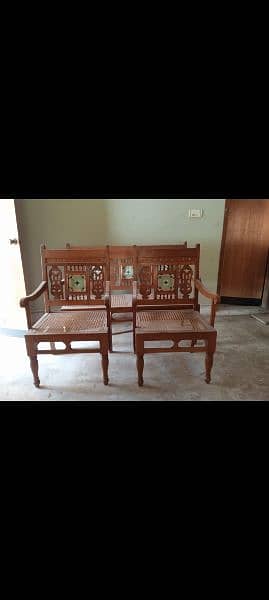 teak sofa set with canning 3