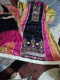 beautiful embroidered frock with dupatta 0