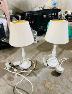 Bedside white Two pair lamps