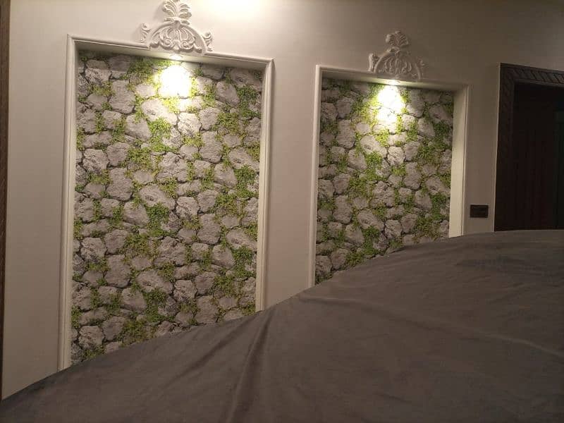 Roller blinds, wallpaper,false ceiling PVC panel, artificial grass 11