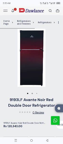 Dawlance Fridge 9193 LF Avante Noir Red, Large size 3