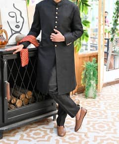 Amir Adnan black sherwani/available for sale