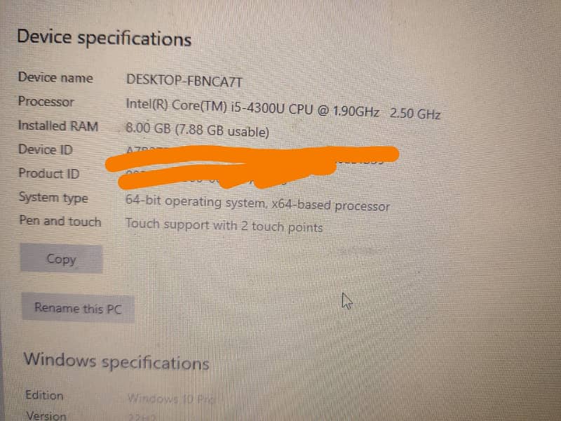 Lenovo i5 4th gen 8/128 for sale 2