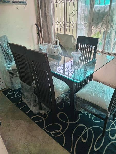 wooden dining table with 6 chairs 1