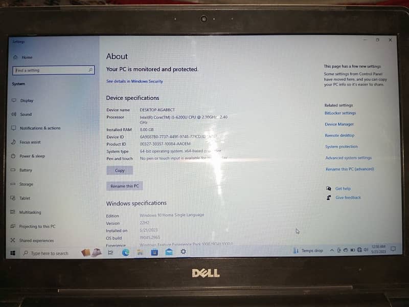 Dell laptop cori5 6th generation. 8