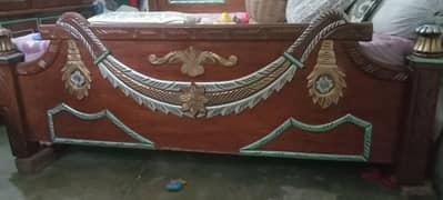 a complete bed set with bed,dressing,show case, iron stand