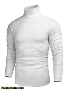 1 pc Men's cotton plain high neck