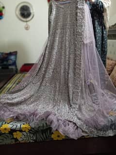 walima  long embroided stitched maxi in frock style along with frill