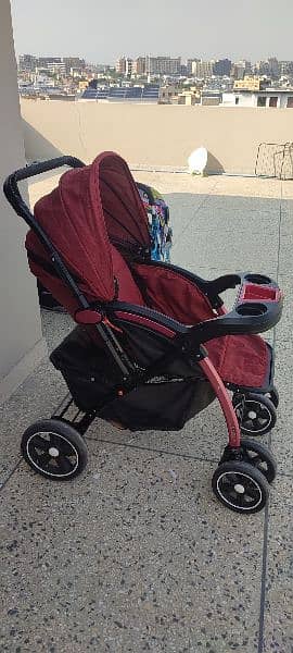 mahroon stroller pram 2