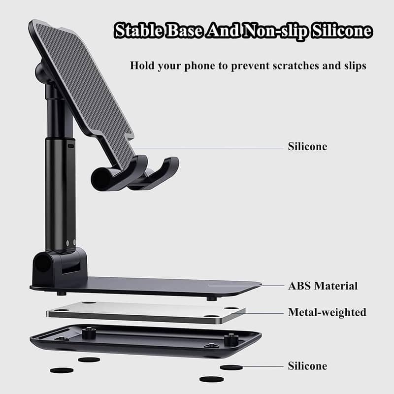 Phone Stand for Desk, Fully Foldable/Portable Phone Holder/Smartphone 5