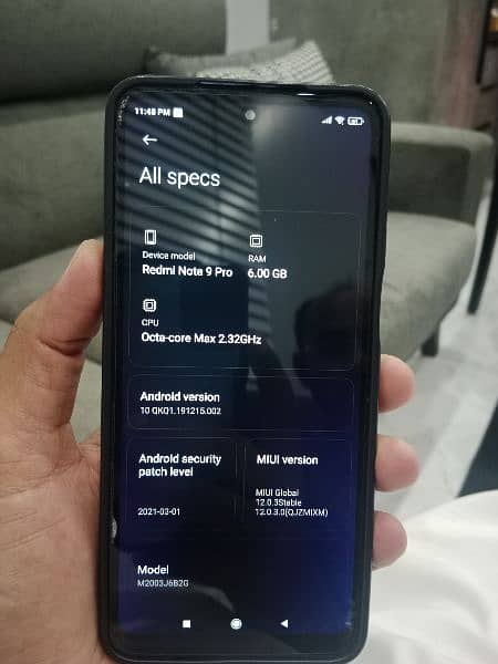 Redmi Note 9 Pro (used) for sale - 6/128GB - 27,000 PKR 11