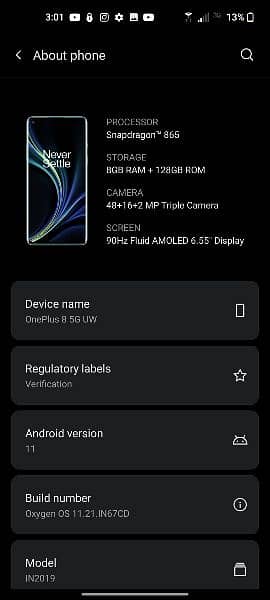 one plus 8 hai 8/128 0