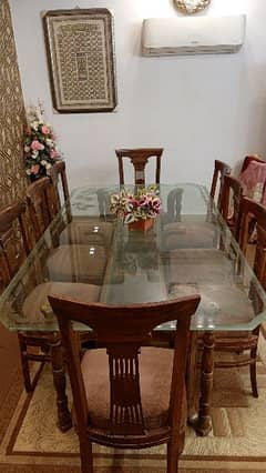 Dining table With 8 seater chairs drawing room