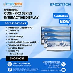 Specktron Interactive Flat panel | Touch Screen| LED | Specktron Brand 0