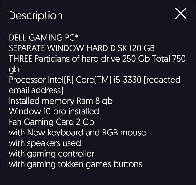 DELL GAMING conputer WITH ALL ACCESSORIES 1