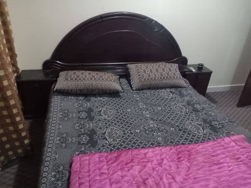 Pure wooden double bed with bed draw and side tables 4