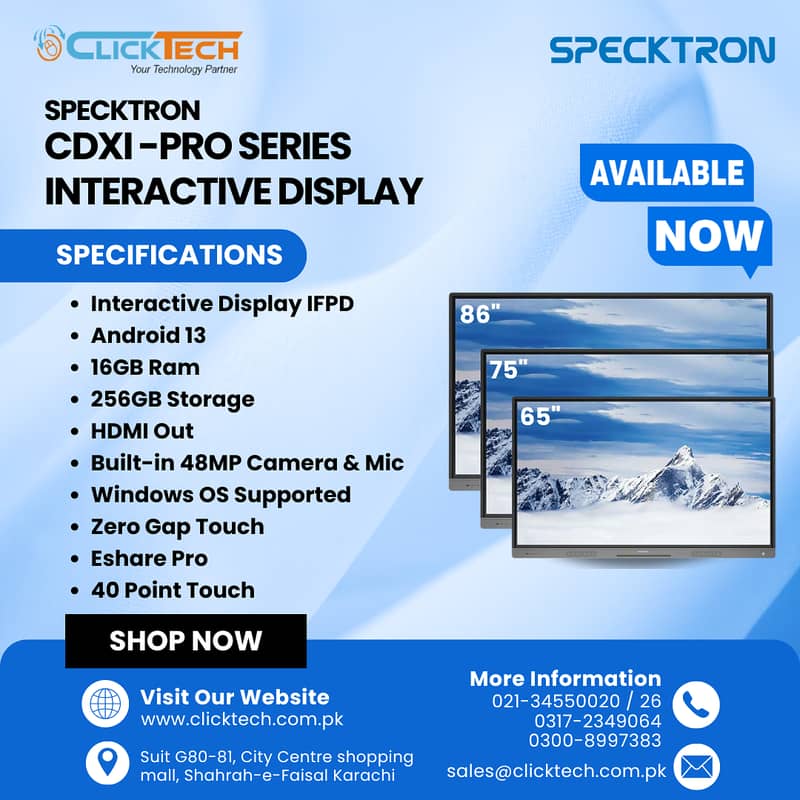 Specktron Interactive Flat panel | Touch Screen| LED | Specktron Brand 0