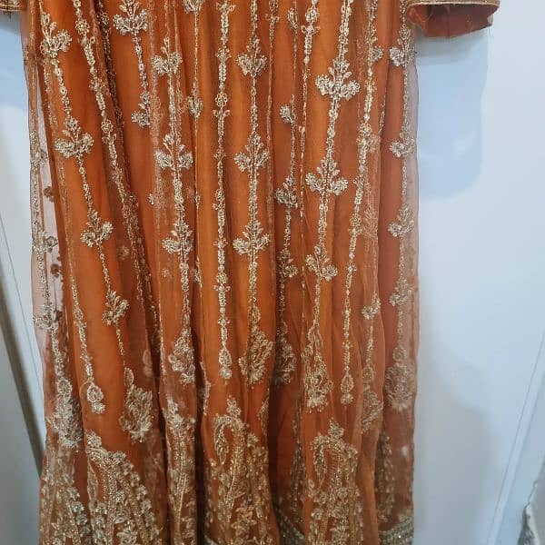 Afrozeh Orange Maxi party wear 6