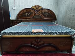 Pure Wooden Double Bed with Matress