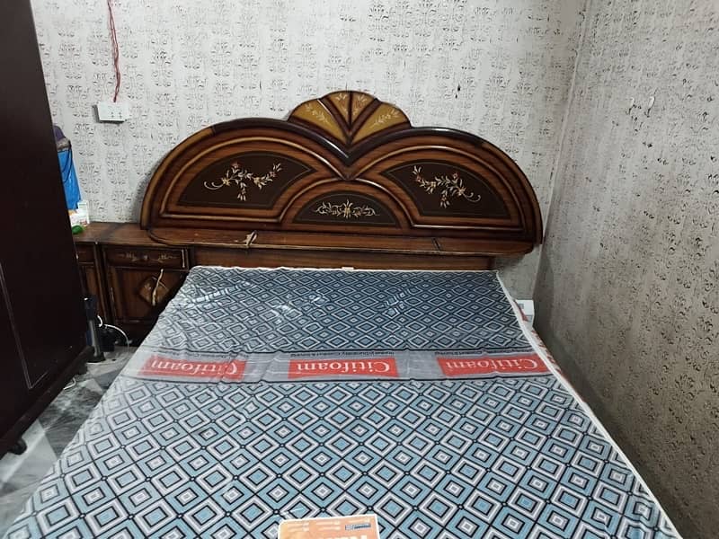 Pure Wooden Double Bed with Matress 4