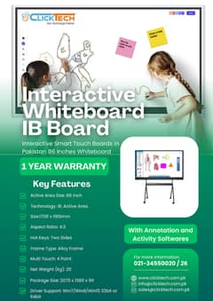 Interactive White board | Smart Flat Panel | Touch Screen | LED