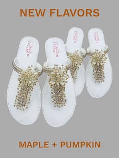 white jasmine color fancy footwear